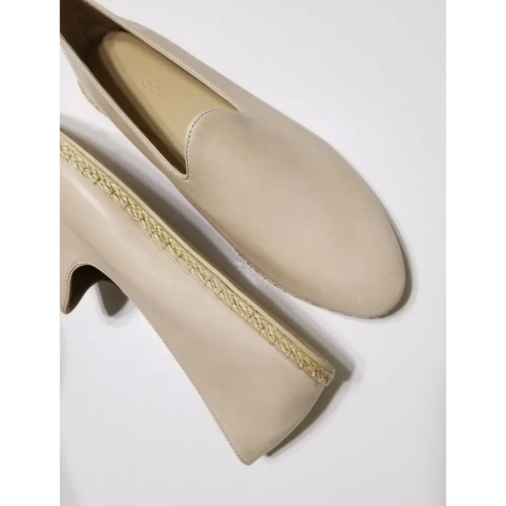 Vince Malia Leather Espadrilles Flat Loafers Sandember Beige NIB Size 9.5 $175 - Picture 14 of 16